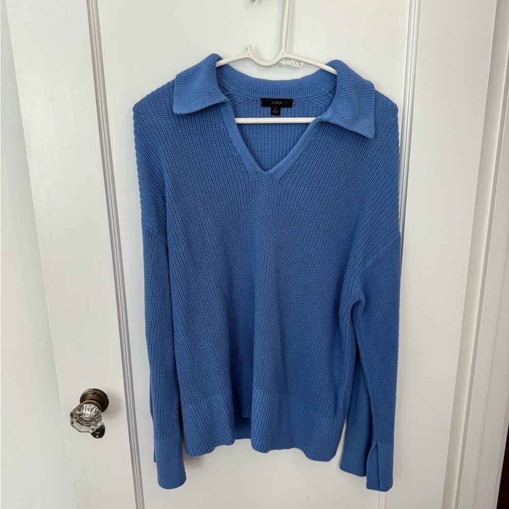 JCrew Blue V-Neck Women's Sweater